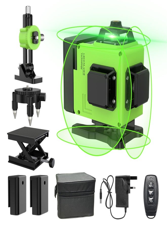 undreem Laser Level Green, Laser Spirit Level Rotary, 4x360°Lazer Level Self Levelling 16 Lines Horizontal & Vertical Cross Line for Indoor Outdoor, Pulse Mode, Remote Controller, Magnetic Base, Rechargeable - Image 1