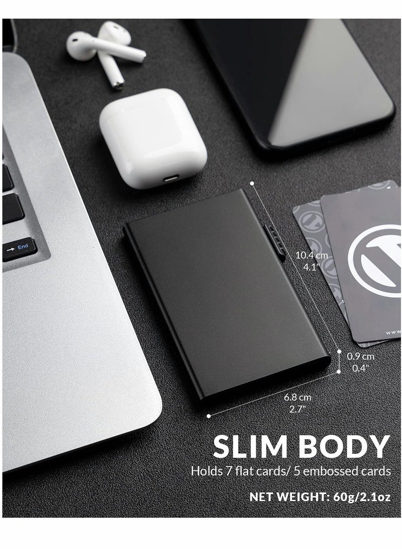 SOLARAE Card Wallet Pop Up Card Holder, Credit Card Holder, RFID Blocking Snap Button Pop Up Anti Theft Wallet - Image 5