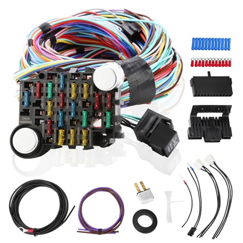 NIHAO مجموعة أسلاك التوصيل 21 دائرة، حزمة أسلاك طويلة عالمية متوافقة مع فورد شيفروليه كرايسلر موپار هوت رودز رات رودز - Image 1