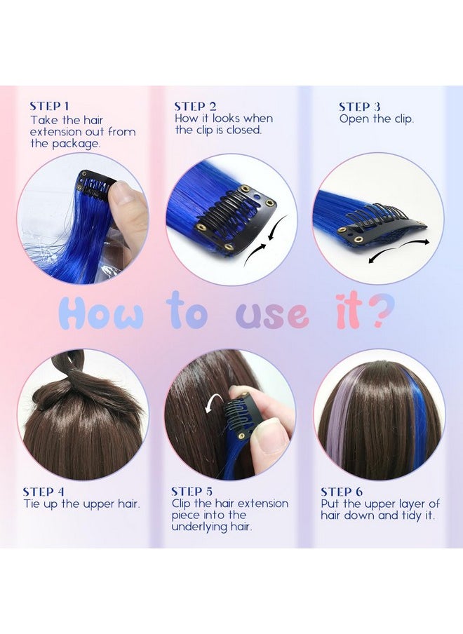 Dreamlover Dreamlover Hair Extensions for Kids, Colored Clip-in Hair Accessories for Girls, 24 Pieces  - Image 3