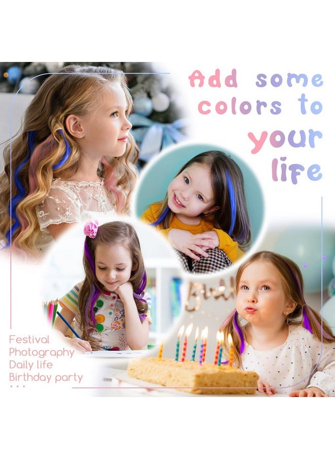 Dreamlover Dreamlover Hair Extensions for Kids, Colored Clip-in Hair Accessories for Girls, 24 Pieces  - Image 4