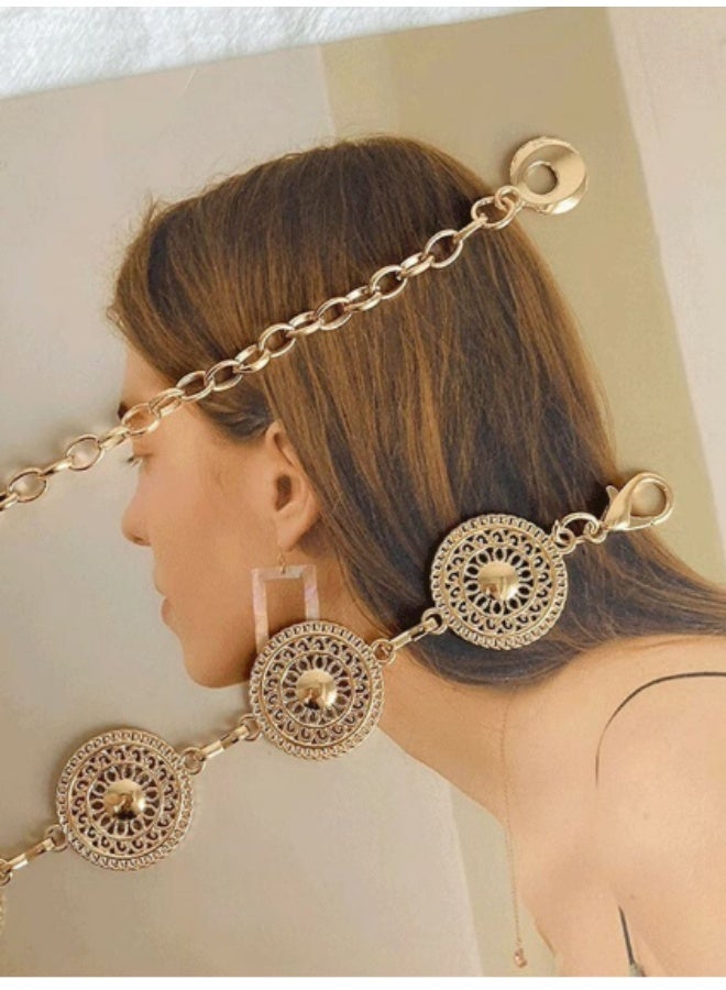 Shein Women’s Gold Metal Waist Chain with Round Disc Design – Dress Accessory Boho Summer, School, Fall, Halloween - Image 4