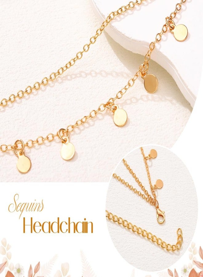 CLOACE Boho Sequin Head Chain Gold Headpiece Hair Chains Festival Costume Headband Hair Accessories for Women - Image 5