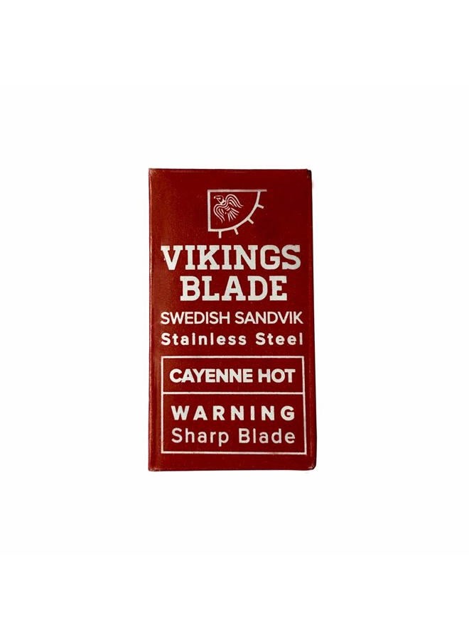 Vikings Blade شفرة حلاقة فايكنغز بليد مزدوجة الحافة، 50 شفرة، فولاذ سويدي + مطلية بالبلاتين، شفرات حلاقة بديلة وإعادة تعبئة (شبه عدوانية وآمنة) - Image 4