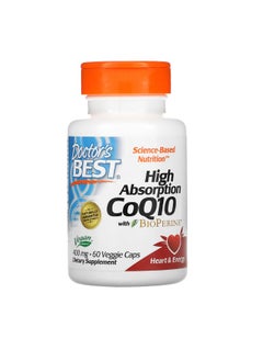 Doctor's Best High Absorption CoQ10 with BioPerine 400 mg 60 Veggie Caps  - Image 1