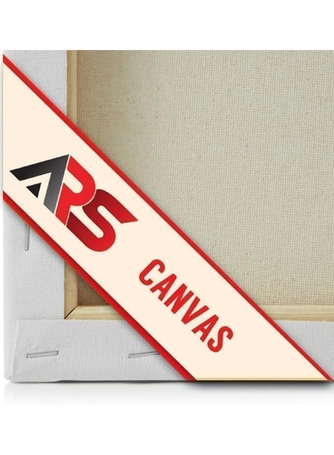 ARS® Blank Canvas White 100% Cotton Artist Board for Painting, Large Canvas Panel for Acrylic Pouring & Oil Paint, Durable MDF Frame, Professional Art Surface Pack of 2, Size Available - Image 2