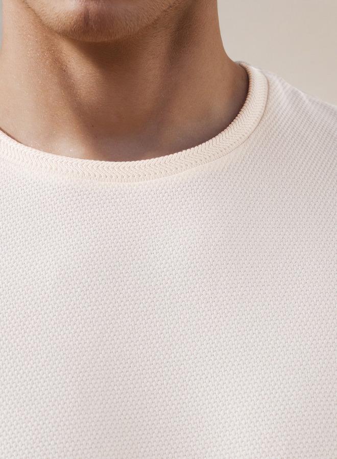 Iconic Popcorn Textured T-shirt with Crew Neck - Image 3
