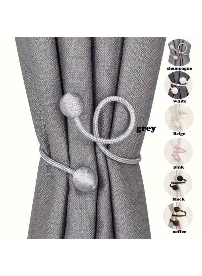 6pcs Grey No Drill Curtain Clips Damage Free Window Hangers Easy Installation - Image 1