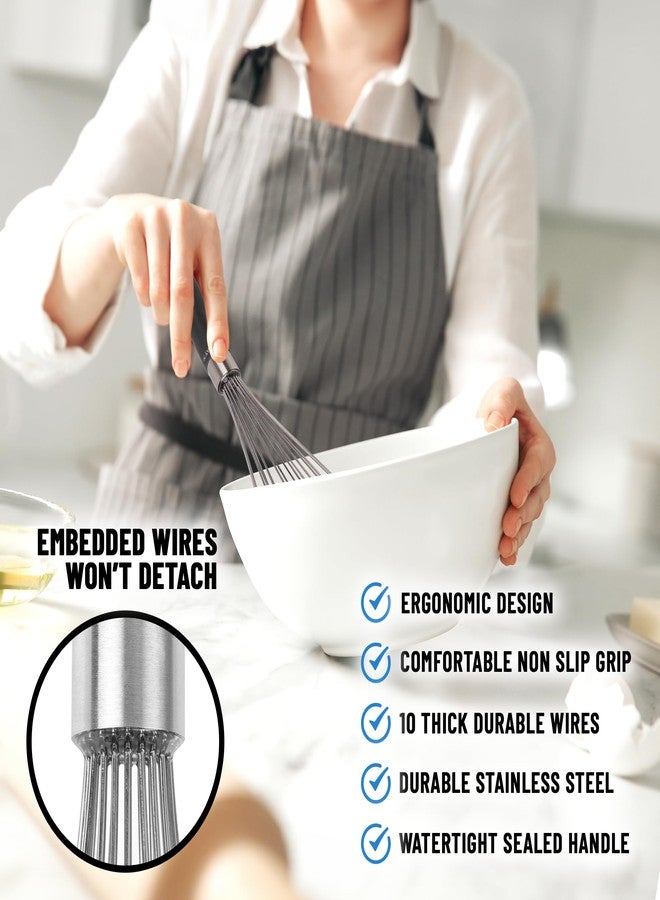 Zulay Kitchen Stainless Steel Balloon Whisk 11 Inch - Durable Wire Whisk with Soft Grip Silicone Handle - Versatile Kitchen Whisk for Blending, Beating, Frothing, Stirring & More - Black - Image 3