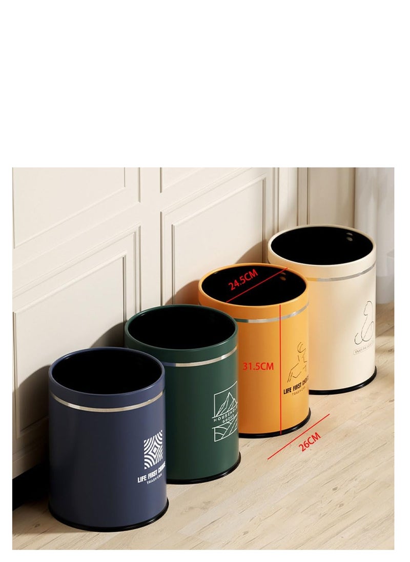 Generic Plastic Trash Can,16L Round Waste Bin, Large Capacity Rubbish Container Dustbin for Home Restaurant, Office Waste Paper Basket, Garbage Can for Kitchen/Bedroom/Living Room/Bathroom (Blue)  - Image 2