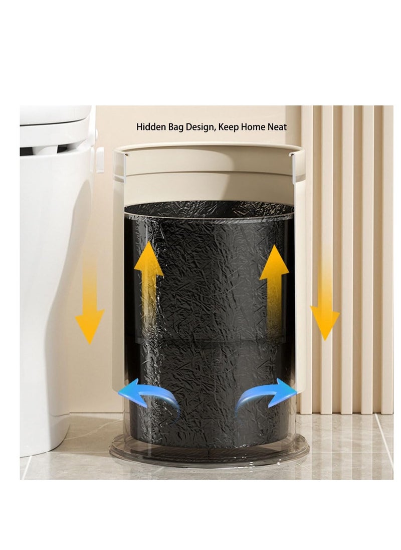 Generic Plastic Trash Can,16L Round Waste Bin, Large Capacity Rubbish Container Dustbin for Home Restaurant, Office Waste Paper Basket, Garbage Can for Kitchen/Bedroom/Living Room/Bathroom (Blue)  - Image 3