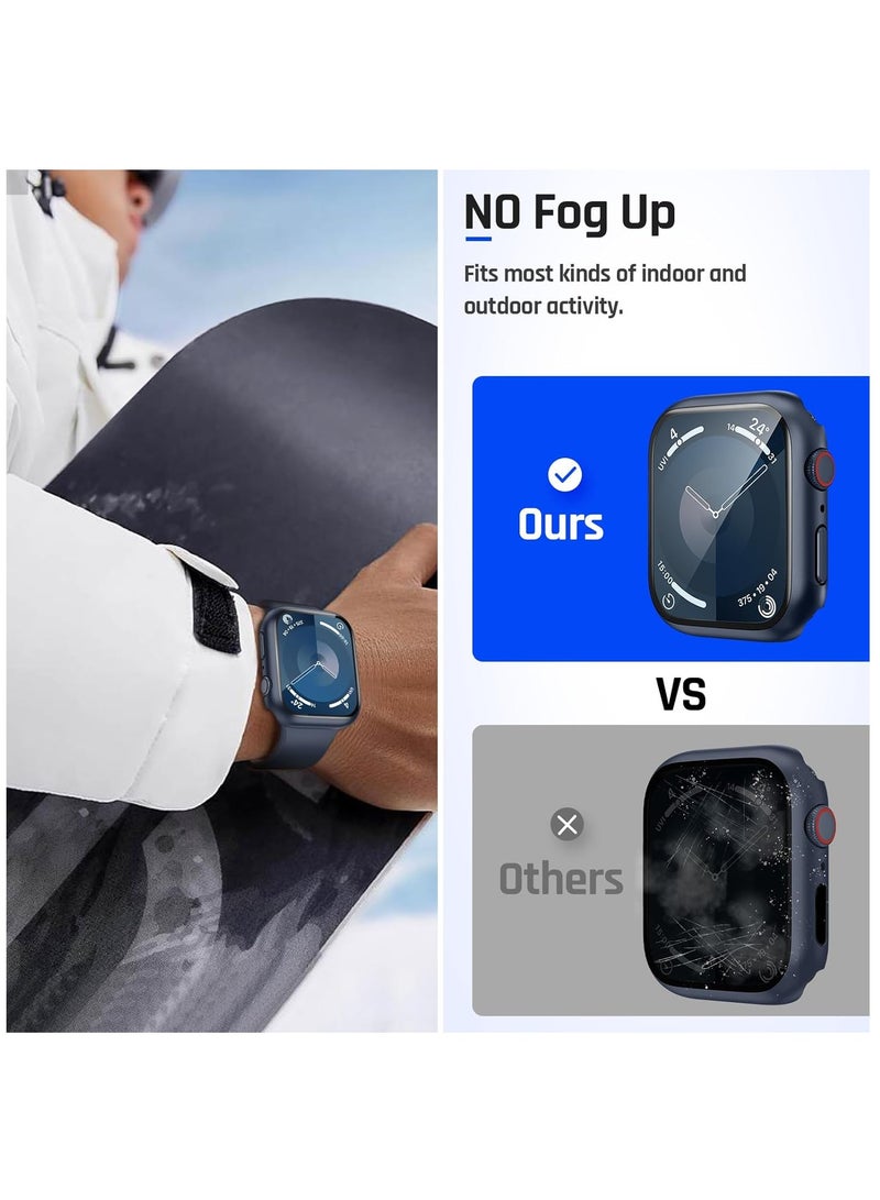 DUSALA Waterproof Case for Apple Watch 44mm SE 2nd Gen Series 6 5 4 with Tempered Glass Screen Protector iWatch Full Protective Hard PC Bumper Case Face Cover for Men Women 44 mm Blue - Image 5