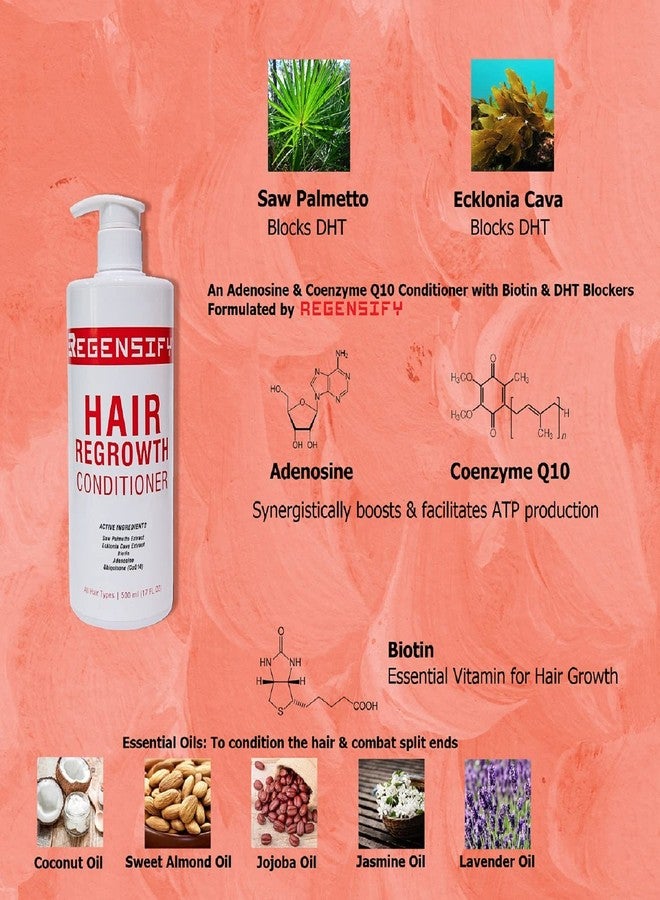 REGENSIFY Hair Regrowth Conditioner 500 ml (17 FL Oz) [Adenosine and Coenzyme Q10 Conditioner with Biotin & DHT Blockers] - Image 3