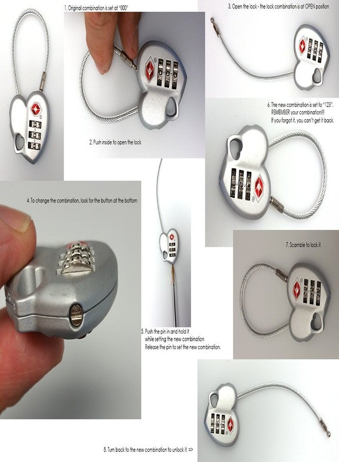 MoDA Travel Easy to Use- TSA Recognized Resettable Combination Lock Luggage Travel Lock - Image 3