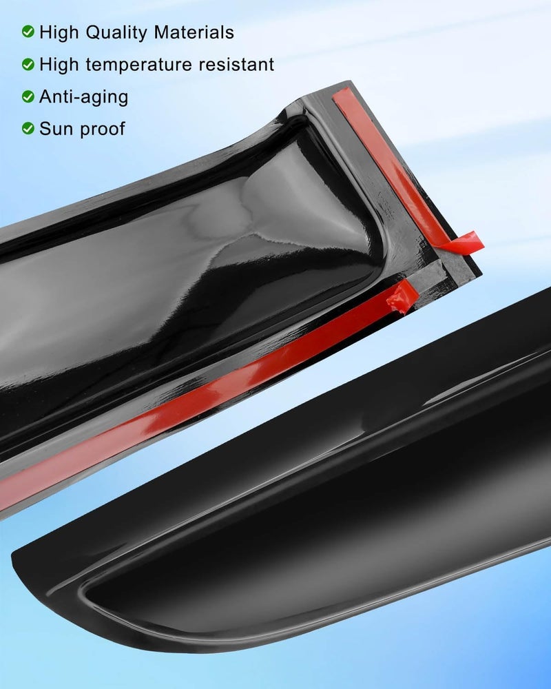 PNYZIK 4 PCS Tape-On Rain Guards for Honda Pilot 2023-2025 - Smoke Black Window Deflectors - Image 3