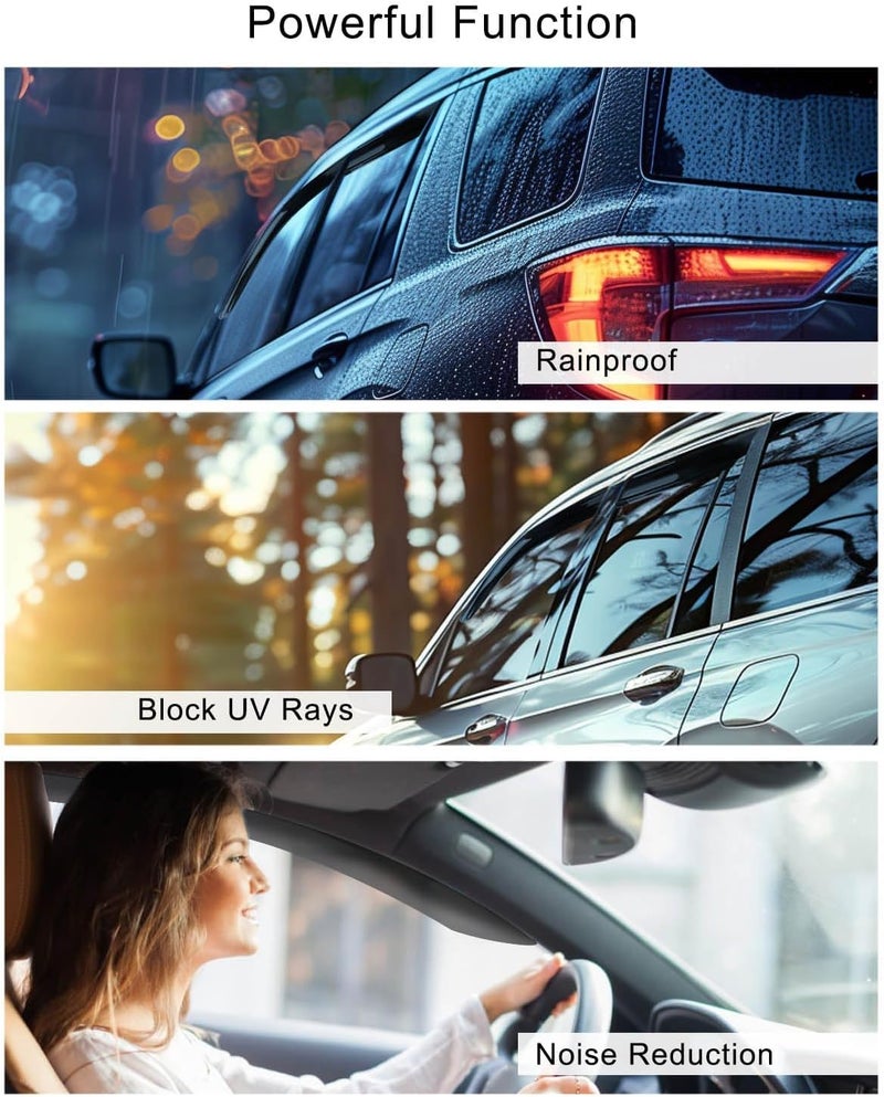 PNYZIK 4 PCS Tape-On Rain Guards for Honda Pilot 2023-2025 - Smoke Black Window Deflectors - Image 2