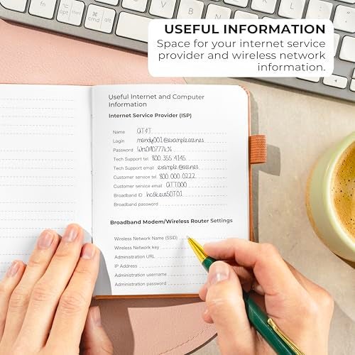 Clever Fox Password Book with alphabetical tabs. Internet Address Organizer Logbook. Small Pocket Password Keeper for Website Logins (Orange) - Image 5