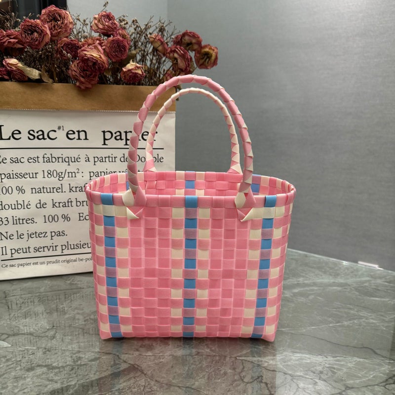 New Plastic Woven Gift Basket Handbag Tote for Women - Image 3