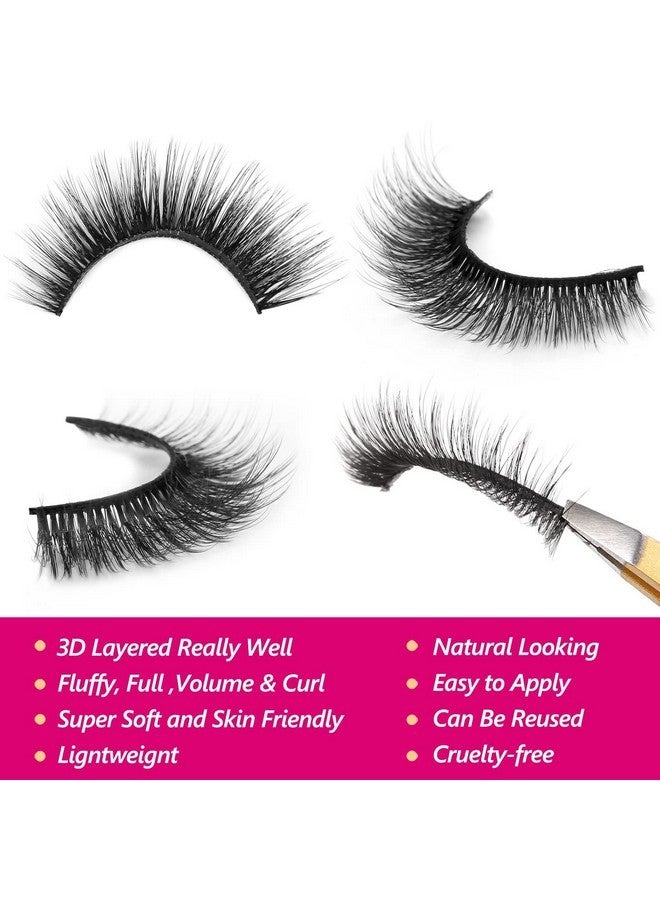 Eliace Eyelashes - Eliace Pretty Short Lashes Natural Look 3D Faux Mink Vegan Wispy Lashes Pack, Cat Eye Lashes Light & Comfortable, Mink Lashes Fluffy Strips For Small Eyes 15 Pairs (14 Mm) | Arya - Image 5