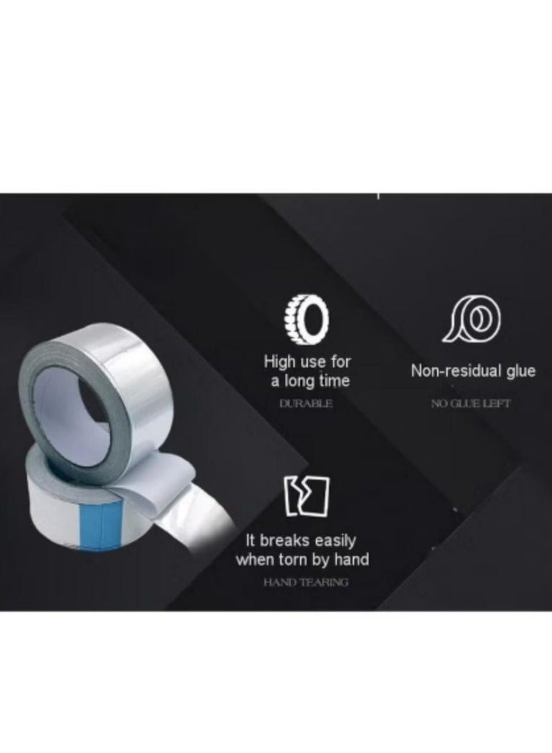 Wide 2 Inch Longth 65 ft Heat Shield Tape Cool Tapes Aluminum Foil Heat Reflective Adhesive Heat Shield Thermal Barrier Foil Tape Self Adhesive Heat Resistant Tape for Hose Kitchen insulation and Auto - Image 2