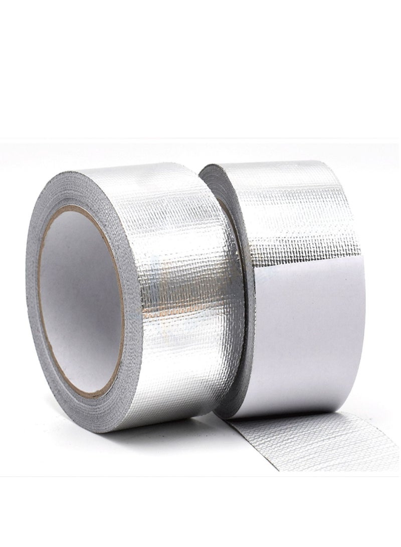 Wide 2 Inch Longth 65 ft Heat Shield Tape Cool Tapes Aluminum Foil Heat Reflective Adhesive Heat Shield Thermal Barrier Foil Tape Self Adhesive Heat Resistant Tape for Hose Kitchen insulation and Auto - Image 1