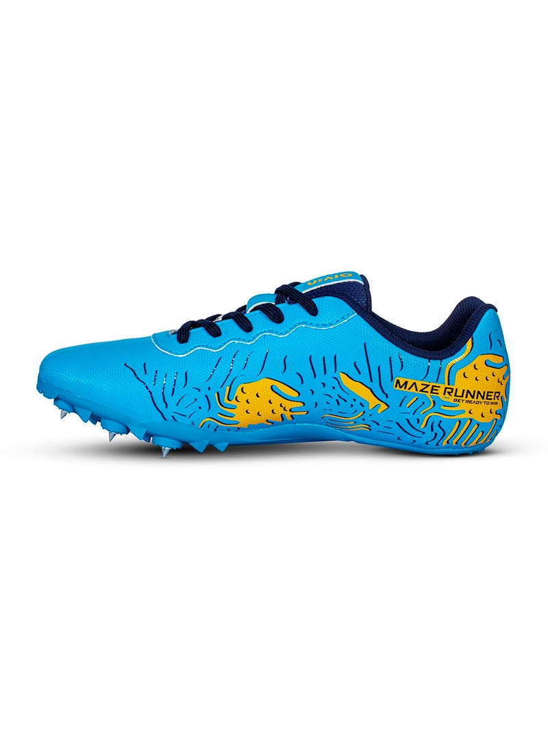 Aivin Maze Runner Athletic Spikes Track & Field Shoes for Men | Sprint Spikes | Outdoor Running Shoes | Track and Field Shoes (S. Blue, UK Footwear Size System, Adult, Men, Numeric, Medium, 9) - Image 1