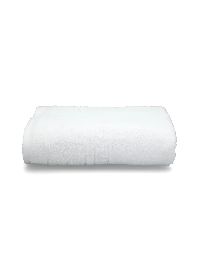 Cannon Highly Absorbent Premium Quality Jacquard Beach Towel White 100 x 150 cm