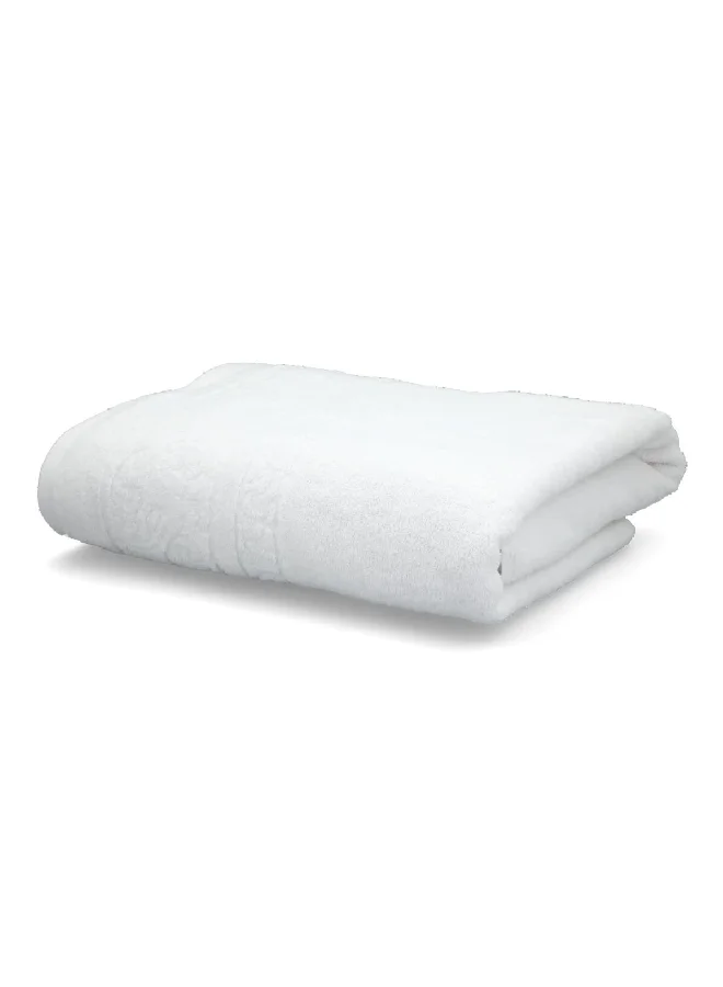 Cannon Highly Absorbent Premium Quality Jacquard Beach Towel White 100 x 150 cm