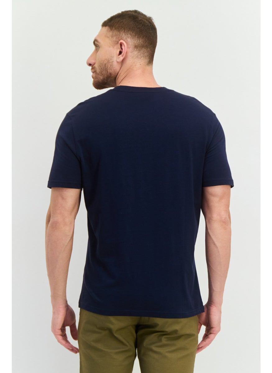 Ben Sherman - Men Crew Neck Short Sleeves Brand Logo T-Shirt, Navy - Image 1