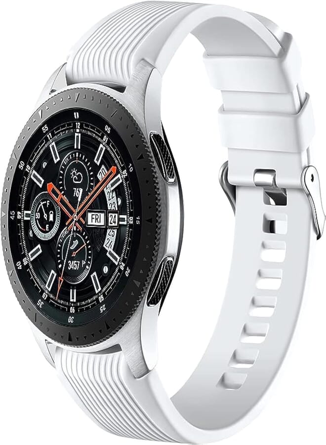 Next store Silicone Sport Band Compatible with Samsung Galaxy Watch 3 45mm/Gear S3 Frontier/Classic/Galaxy Watch 46mm/Huawei GT2 Pro/GT 2e/GT 46mm/GT2 46mm/Ticwatch Pro 3 22mm (White)
