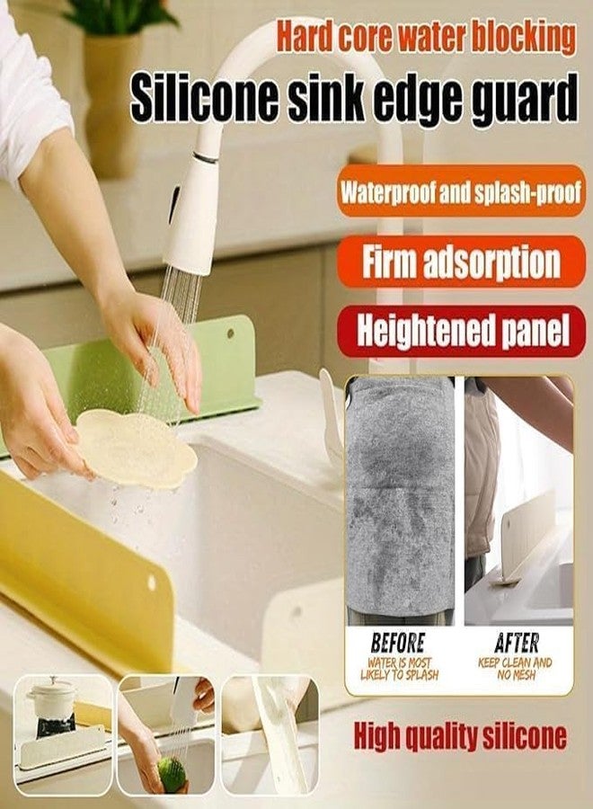 ABTER Silicone Sink Splash Guard - 1pc Multicolor Water Barrier for Kitchen & Bathroom - Lightweight Sink Backsplash Protector for Blocking Spills & Splashes - Image 3