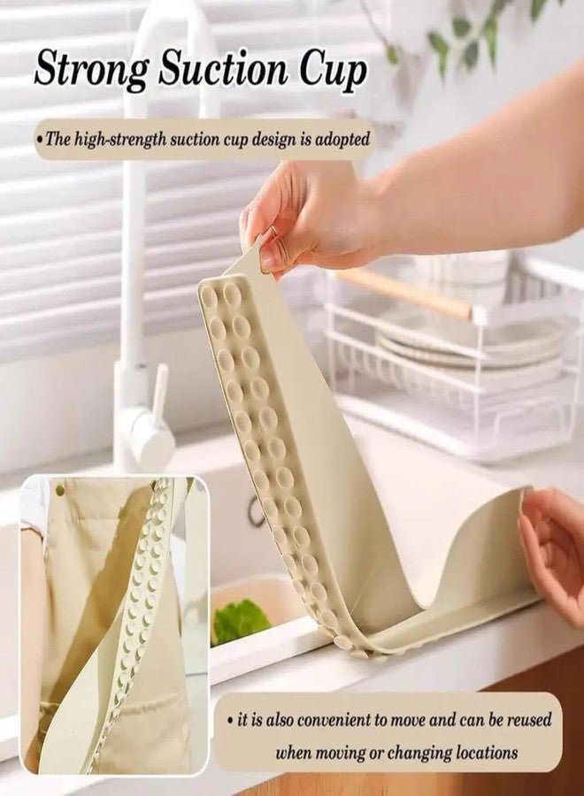 ABTER Silicone Sink Splash Guard - 1pc Multicolor Water Barrier for Kitchen & Bathroom - Lightweight Sink Backsplash Protector for Blocking Spills & Splashes - Image 2