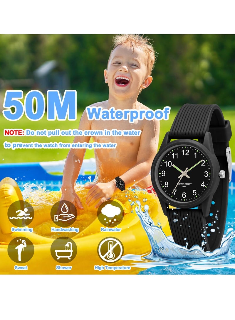Kids Analog Watches for Girls Boys Kids Watches with Soft Band Learning Time 50M Waterproof Children Watch Easy to Read for Ages 3-10 Kids Great Birthday Gifts - Image 2