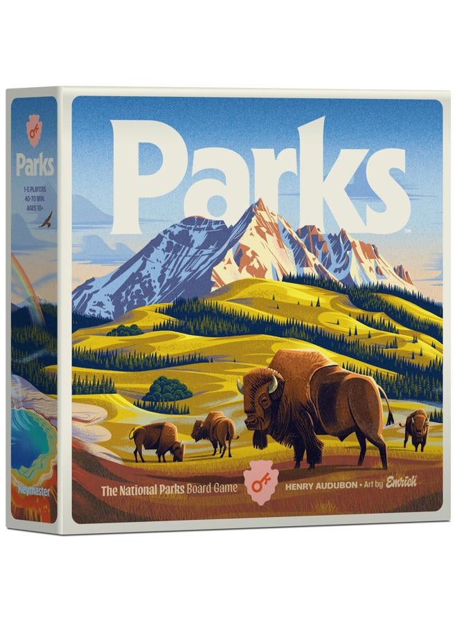 KEYMASTER GAMES Parks (2nd Edition) | Base Camp | Beautiful Strategy Game for Families, Adults, Kids or Solo | Explore Nature and The Outdoors by Hiking The US National Parks | Ages 10+ | 1-5 Players - Image 1