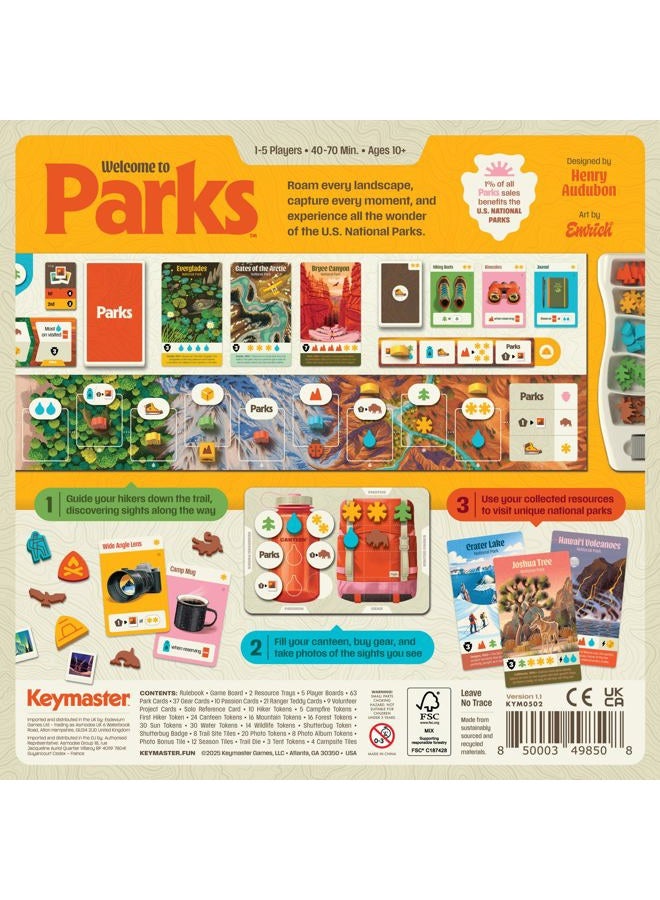 KEYMASTER GAMES Parks (2nd Edition) | Base Camp | Beautiful Strategy Game for Families, Adults, Kids or Solo | Explore Nature and The Outdoors by Hiking The US National Parks | Ages 10+ | 1-5 Players - Image 4