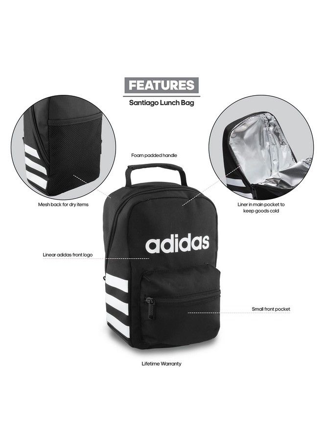 Adidas Santiago Lunch Bag Black/White One Size  - Image 3