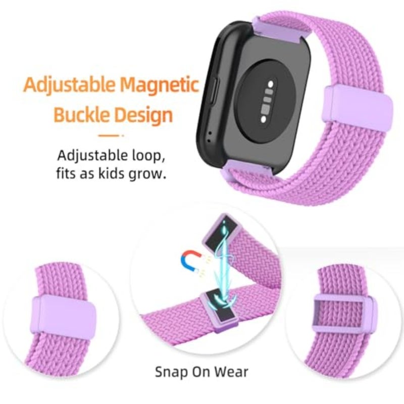 Braided Band Compatible with Garmin Bounce Watch Band, 2Pack Solo Loop Stretchy Watch Bands with Adjustable Easy Buckle - Image 2