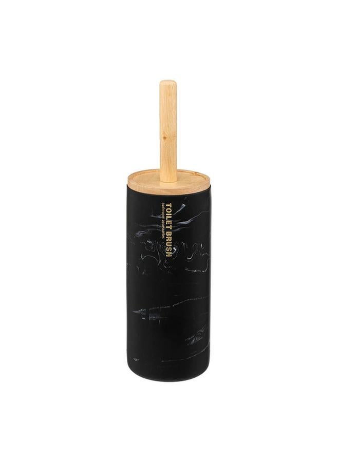 Five Simply Smart Marble Effect Lea Toilet Brush With Holder Black 160940B - Image 1