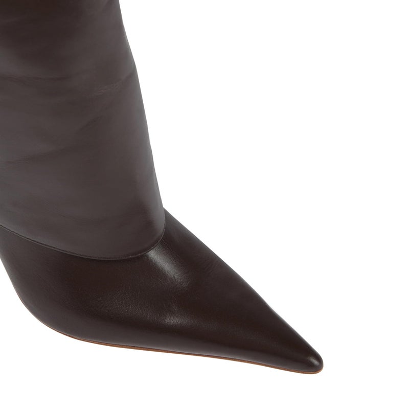 Vertundy Women's Fold Over Boots - Pointed Toe Stiletto Heel Slip On Knee High Boot Fashion Sexy Dress Boot Lady - Image 5