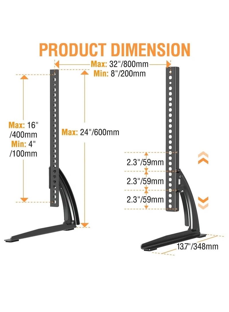 TIGER حامل تلفاز عالمي للطاولة بحجم 27-55 بوصة – ارتفاع قابل للتعديل، قاعدة قوية لشاشات LCD/LED/Plasma، يتحمل حتى 88 رطل، متوافق مع VESA 800x400mm – تركيب تلفاز آمن وعصري للمنزل والمكتب - Image 4