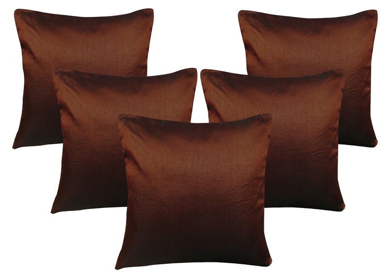 JDX Cushion Covers Set of 5 (16x16 Inches) Mehroon - Image 2