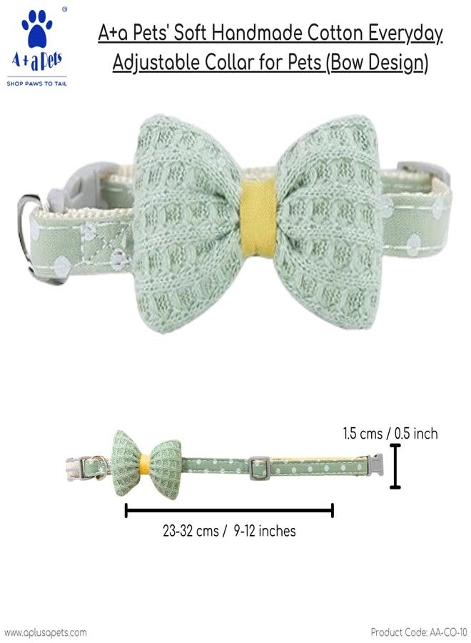 A+a Pets ' Set of 4 Cute Bow Design Cat Collar | Combo Offer of Handmade Everyday Adjustable with Easy Open Safety Buckle for Cats, Kitten, Puppy and Small Animals, 32 Cm, 1.5 Centimeters, Assorted - Image 3