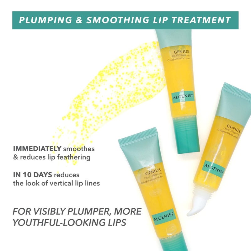 Algenist GENIUS Liquid Collagen Lip - Active Collagen Lip Treatment for Visibly Smoother Lips - Non-Comedogenic & Hypoallergenic Skincare (0.5 oz) - Image 5