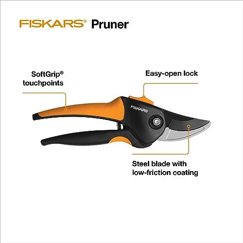 Fiskars Bypass Pruning Shears, Branch Cutter with 5/8" Cut Capacity, Garden Shears with Sharp Steel Blade, Rust Resistant, Ergonomic Pruners with Comfort Handle and Safety Lock, Gardening Hand Tools - Image 2