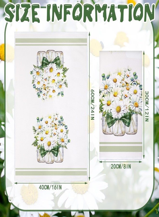 Boyiee Set of 6 Daisy Kitchen Towels Spring Floral Gnome Dishtowels Flower Rustic Tea Towels Absorbent Forest Green Hand Wash Cloth 24"x16" for Farmhouse Kitchen Bathroom Housewarming Gift - Image 4