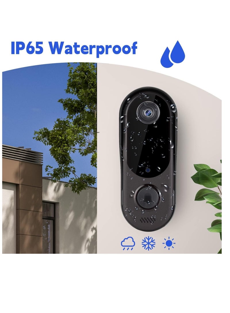 Smart Wireless Video Doorbell with Two-Way Audio and HD Camera, Rechargeable Security Intercom for Home, Indoor Unit Included - Image 3