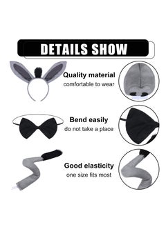 Excefore 5 Pack Kids Animal Costume Kit, Bow Tie Tail Tutu with Headband Tail Ears, Suitable for Girls Kids Dress Up Carnival Animals Cosplay Party  - Image 2