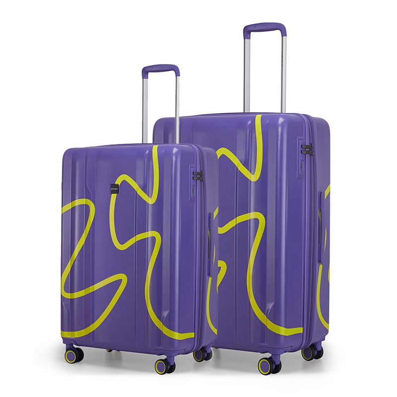 Provogue Loop Hard-Sided PP Trolley Bag Set of 2 | Expandable Space with 8 Wheels Trolley Bags for Travel | Lightweight with Combination Lock | 3 Year Warranty (Aurora Blue) - Image 3