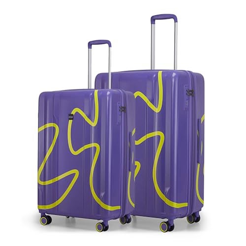 Provogue Loop Hard-Sided PP Trolley Bag Set of 2 | Expandable Space with 8 Wheels Trolley Bags for Travel | Lightweight with Combination Lock | 3 Year Warranty (Aurora Blue) - Image 1
