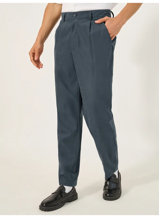 Styli Styli Limited Men Navy Blue Tailored Pants